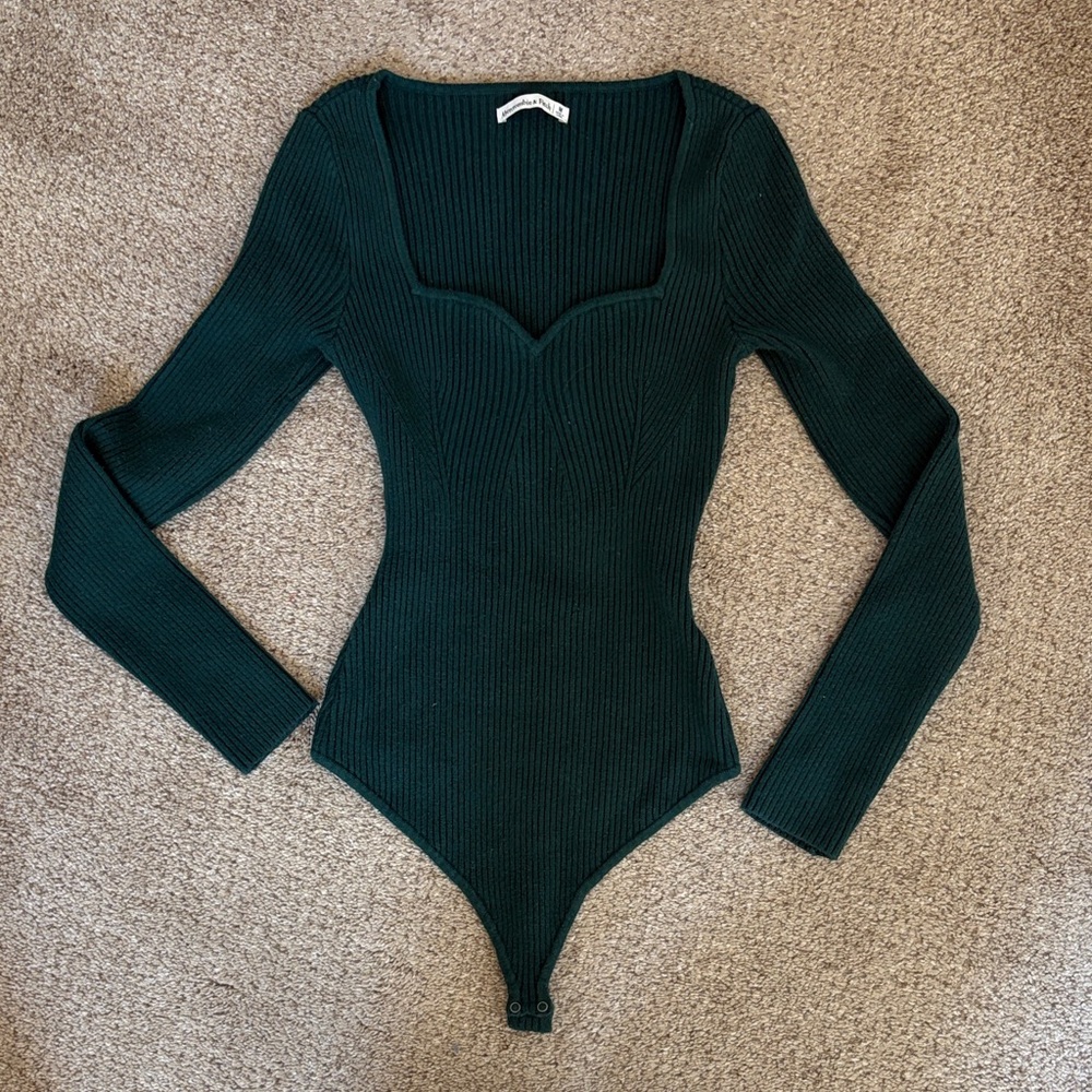 Abercrombie & Fitch Teal Ribbed Bodysuit
